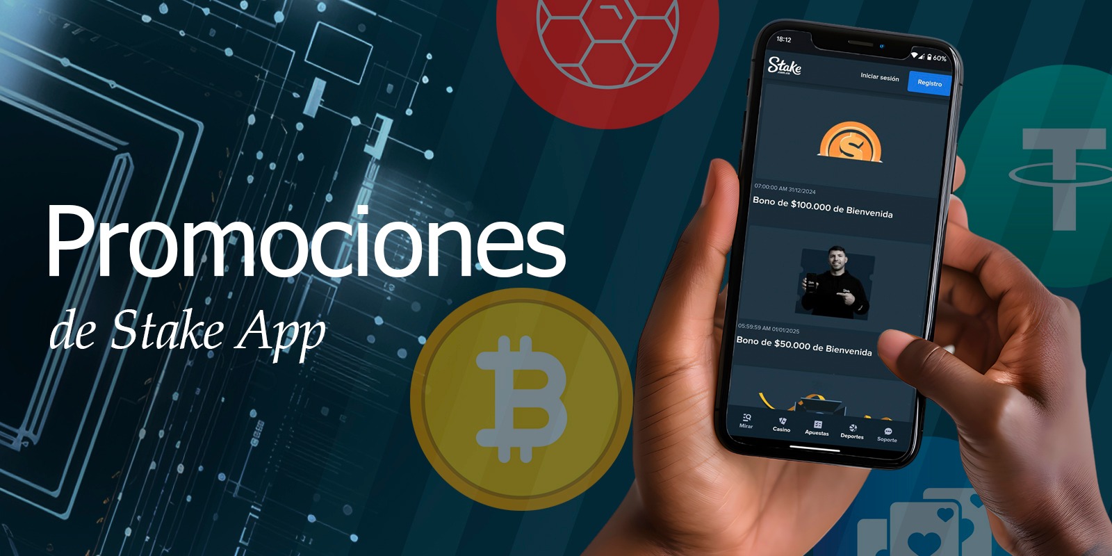 Promociones en la aplicación Stake para jugadores de Colombia