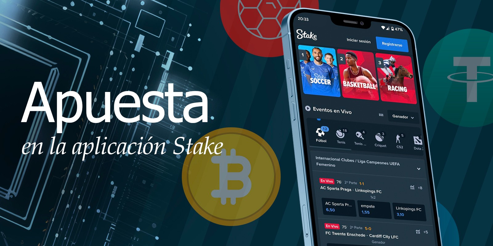 Apuesta en deportes a través de la app Stake