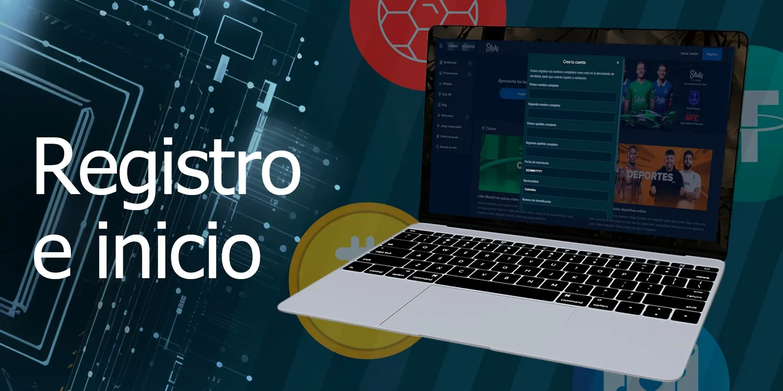 Registro e inicio de sesión en la plataforma Stake