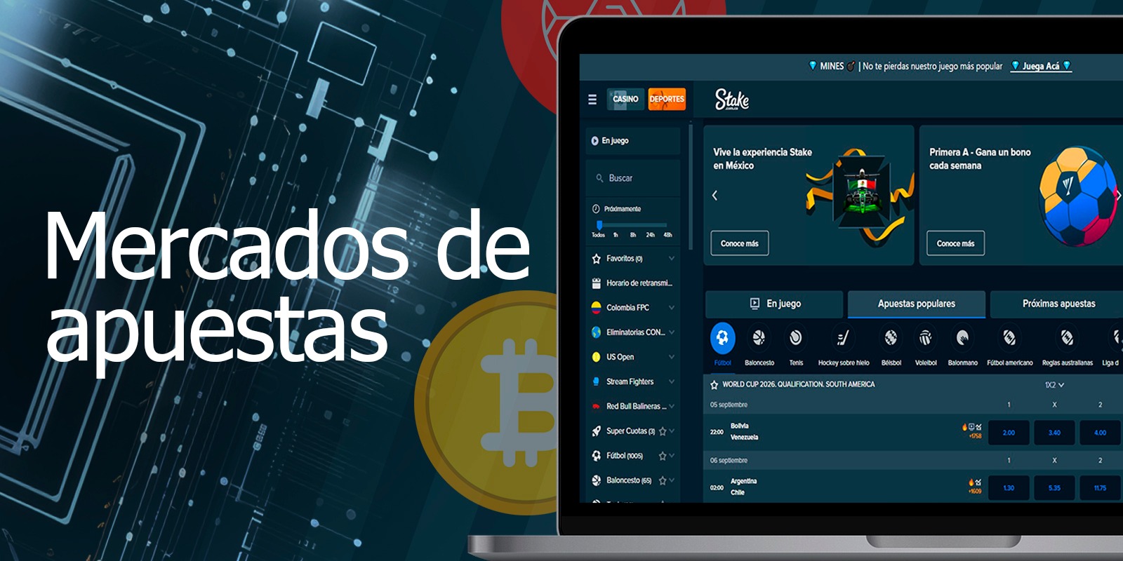 Mercados de apuestas en Stake